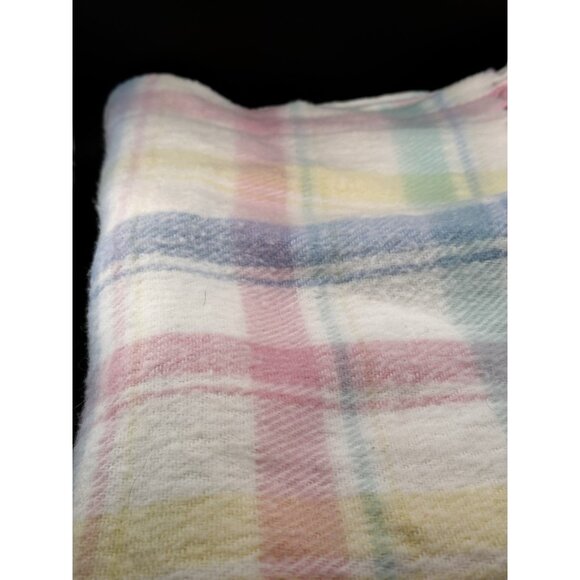 Vtg Baby Security Blanket JC Penney Made In USA 100% Acrylic Pastel Fringed 1980 - Picture 13 of 15